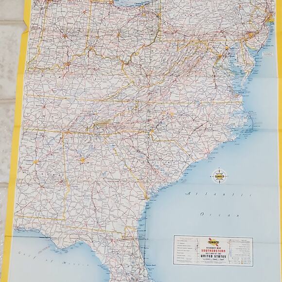 Sunoco Highway Map of Eastern North Eastern US 1962 Vtg Lithographed - Picture 8 of 14